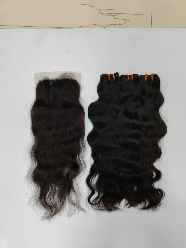 High Quality Double Drawn Human Hair Extensions Cuticle Intact with Wave Style Raw Remy Hair Available in Bundle Wholesale Price