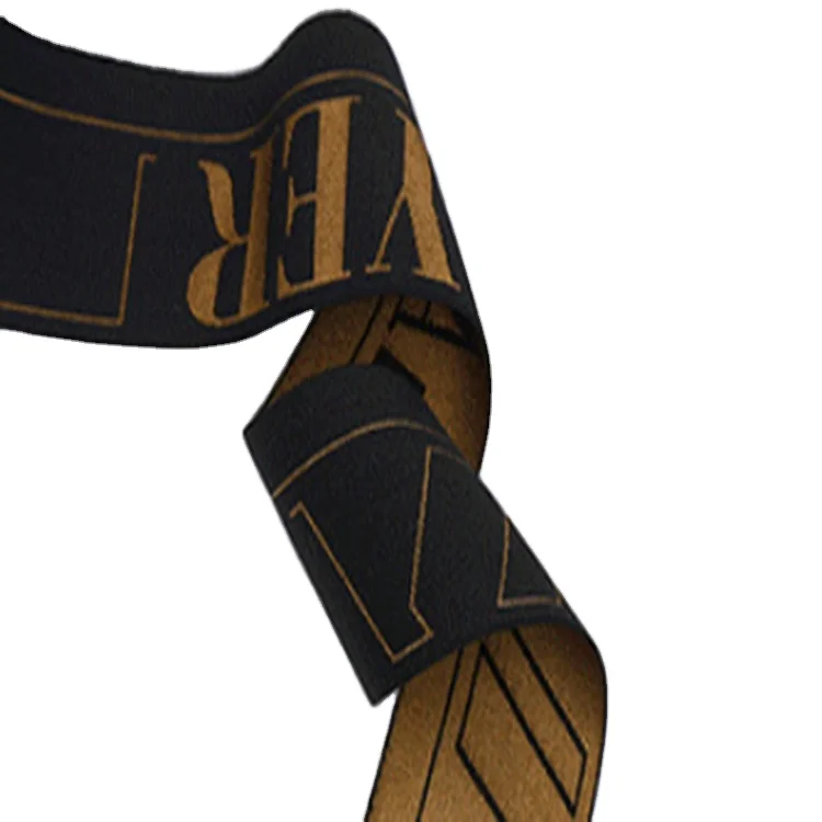 HFT Factory Jacquard Elastic Band Spandex Nylon Custom Rubber Band Logo Custom Jacquard Elastic Band Waistband for Underwear