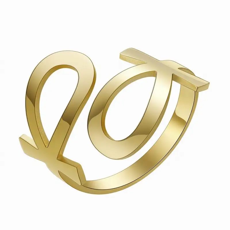 Регулируемое египетское открытое Золотое кольцо ювелирные изделия 18k позолоченные кольца из нержавеющей стали ключ жизни подарок на день рождения