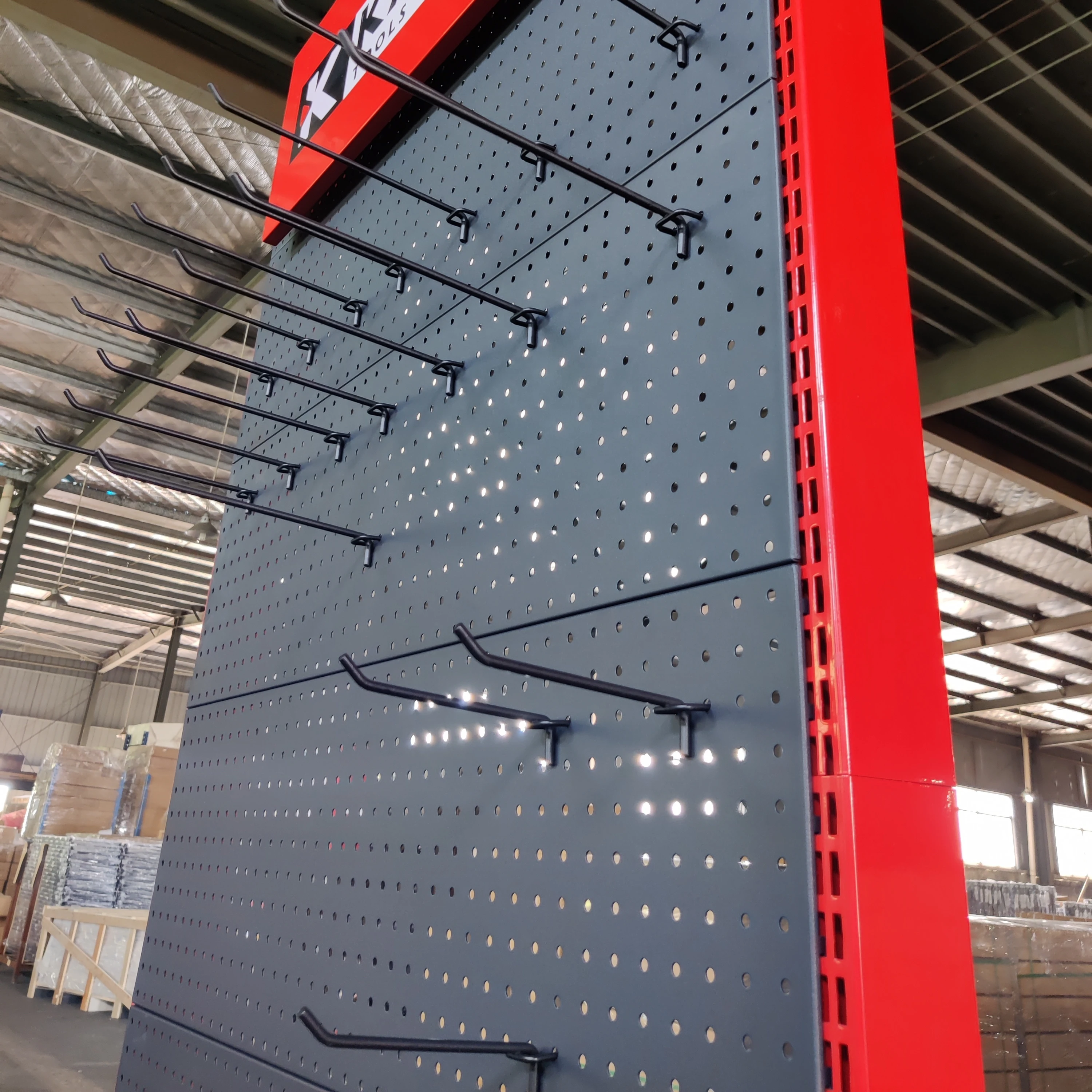 Factory Price Steel Metal Perforated Back Panel Pegboard  Tool Display Stand Rack Shelves