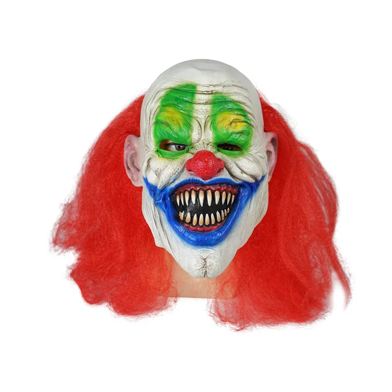 Evil Clown Mask Halloween Masks for Adults Latex Horror Halloween Masks for Men Halloween Props Scary Red
