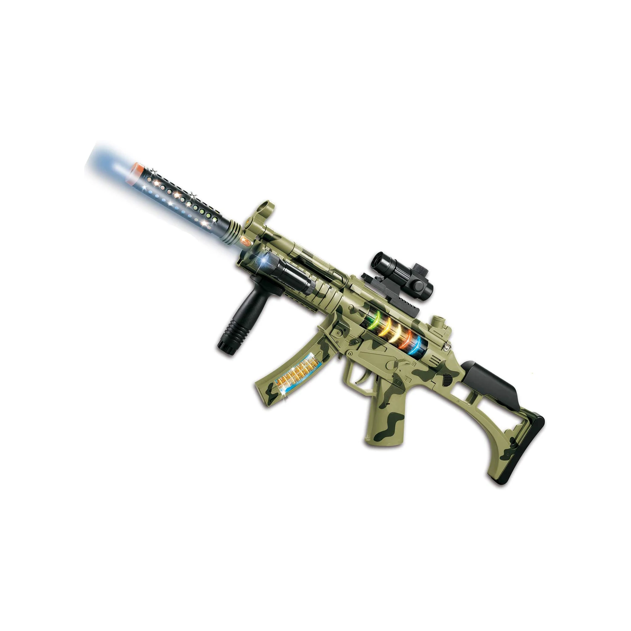 M-16 камуфляжная Военная игрушечная винтовка 30-дюймовый пластиковый пулемет с подсветкой и вибрацией