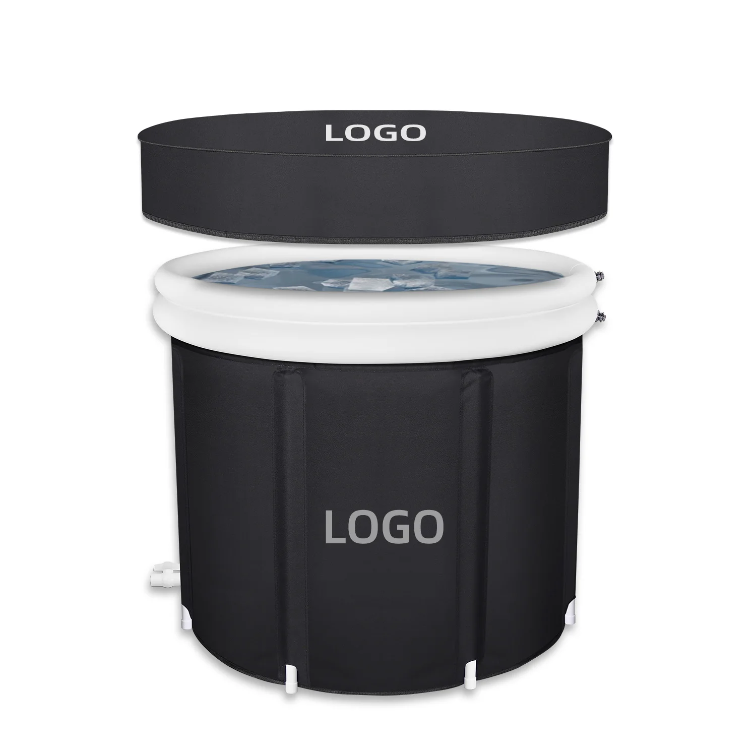 2024 New Replaceable Inner Liner Design 90*85cm Inflatable Ice Bath Tub Anti Water Leakage Cold Plunge Pool Tub Anti-tear Barrel