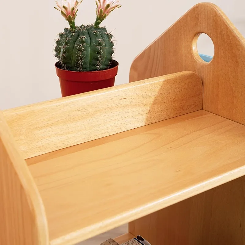 Eco Friendly 360 Degrees Rotating Bookshelf Multi-Layer Wooden Bookshelves Bookcases