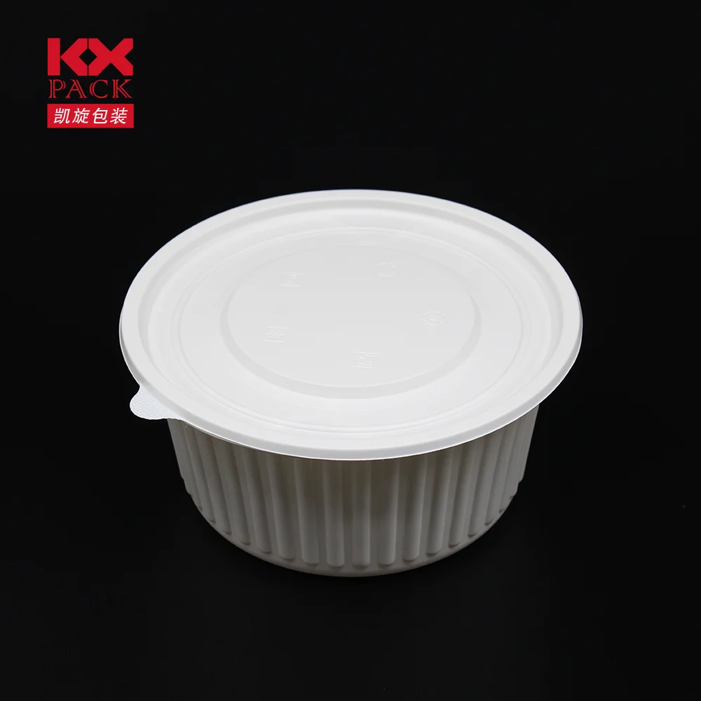 Biodegradable Eco-friendly PLA Food Tray with Lid Plate Dish Tableware Disposable Disposable Food Container 1000ml Plant Pattern