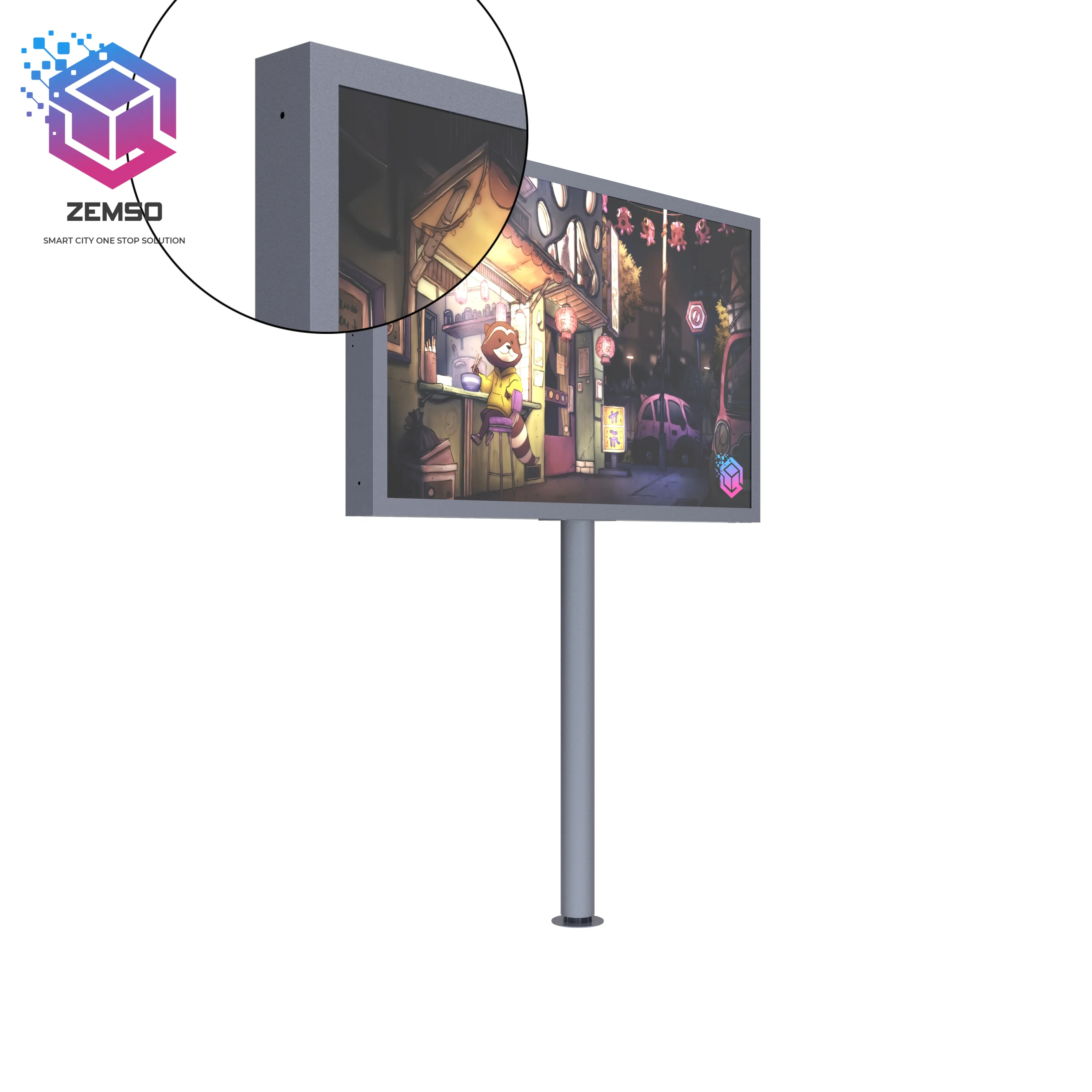 Smart pole street lamp lcd outdoor advertising led display screen