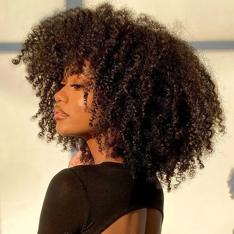 Human Hair Natural Color Machine Made Curly Bob Wig 11 inches 150% Density Human Hair Machine made Bob Wig For Black Women