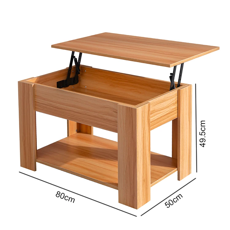 Living Room Furniture Hidden Compartment Storage Wood Lift Top Extendable Coffee Table
