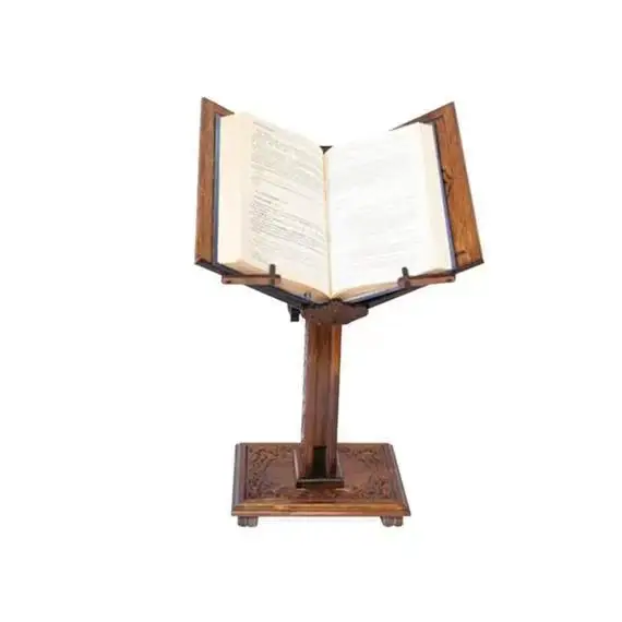Eco-friendly adjustable carved wooden book stand quran biblea holder lectern  portable book stand religious book holder islamic