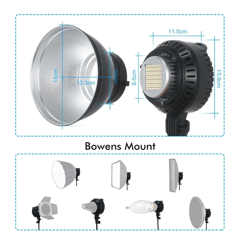 Bi-Color Temperature 3200K-5600K Professional Studio Light LED Video Light for Studio Outdoor Photography