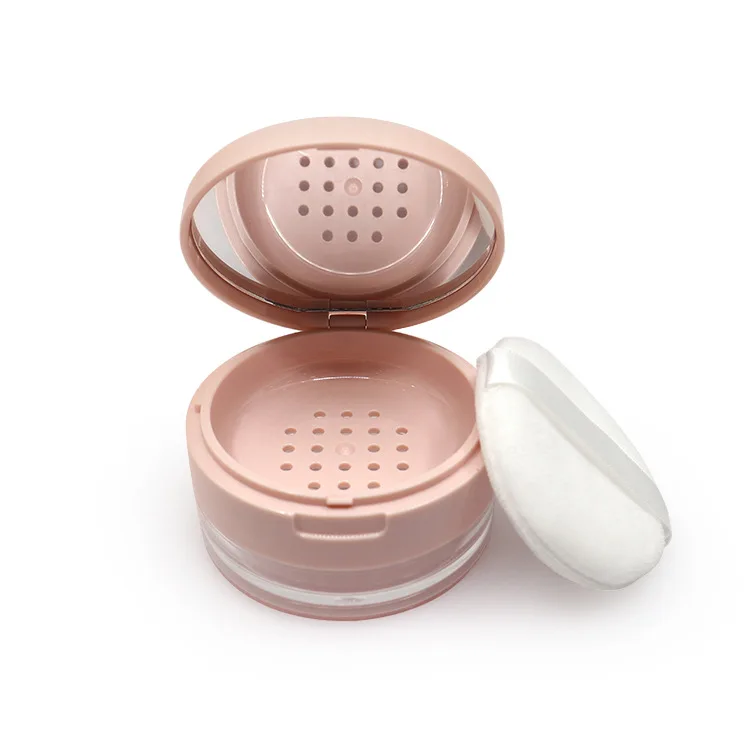 Wholesale Cosmetic makeup round loose powder jar with rotating sifter