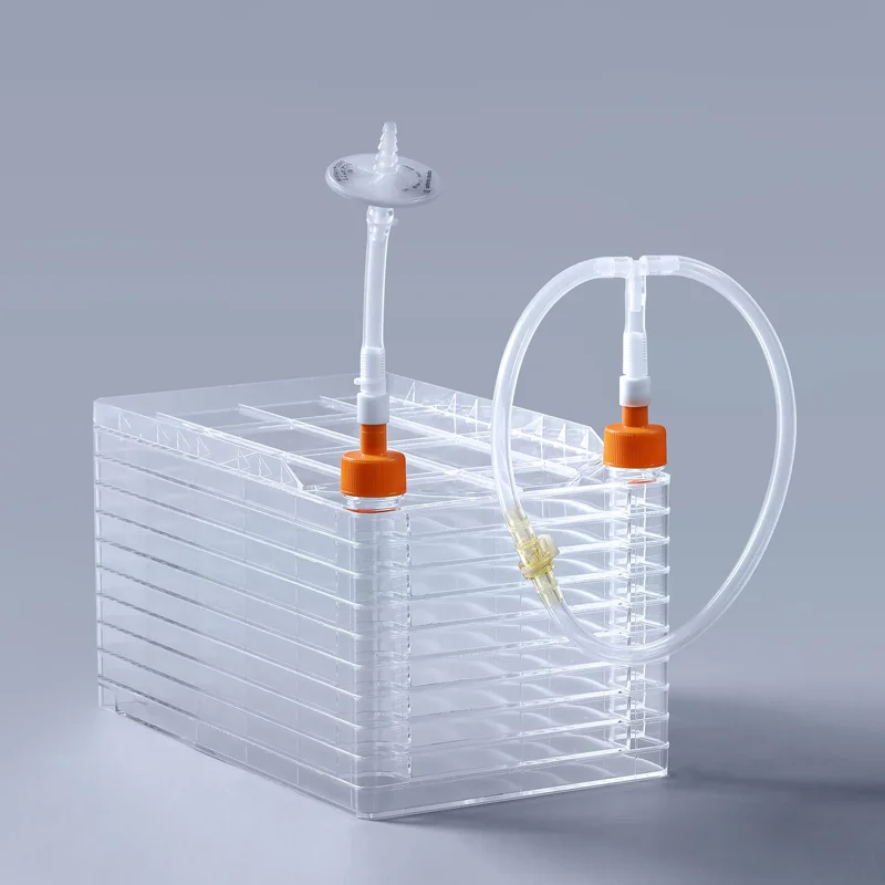 plastic sterile tissue culture instrument multi layer cell culture system flask multi-layer microbial cell factories biofactory