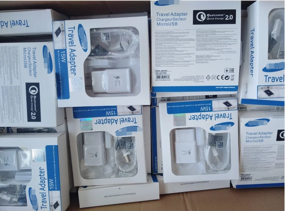 
S6 S8 S10 real quick charge fast charger travel wall usb charger adapter 9V/1.67A 5V/2A in black/white for samsung charger 