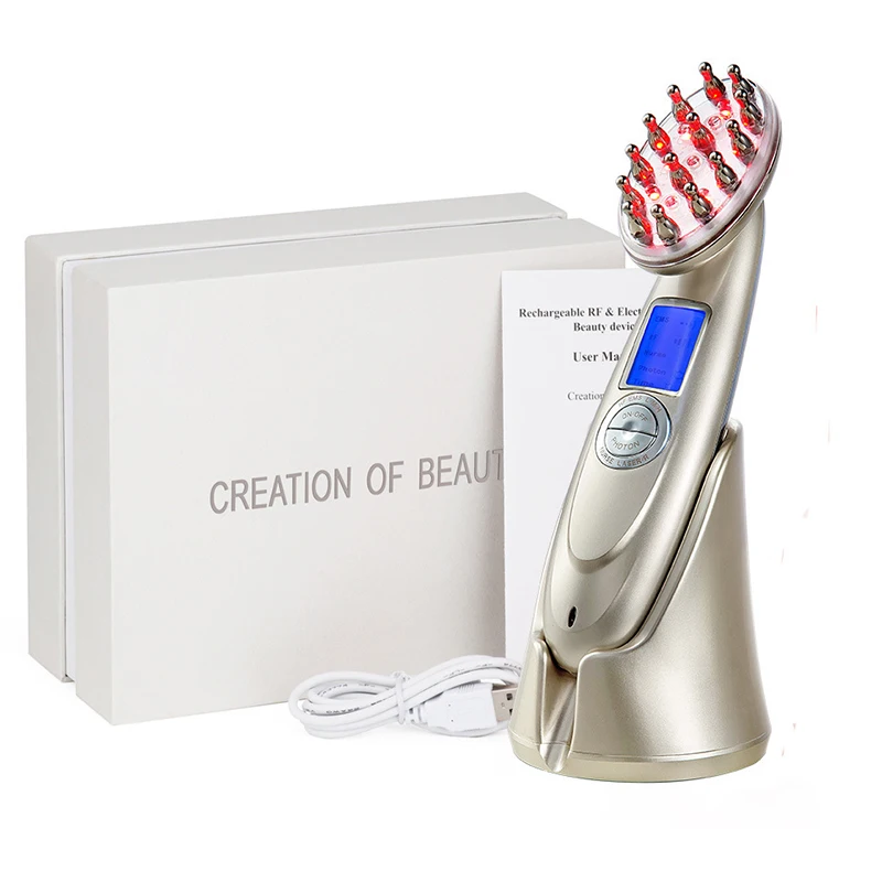 Amazon Hot Sale Ems Laser Hair Growth Comb RF Anti Hair Loss Therapy Massager Liquid Oil Applicator Laser Comb For Hair Growth