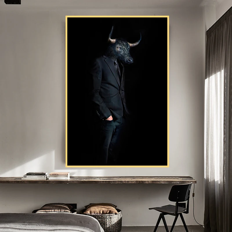 Matador Bull Abstract Man Canvas Painting on The Wall Posters Prints Cuadros Wall Art Pictures Bedroom Living Room Decoration
