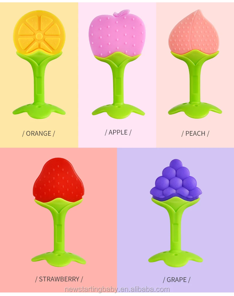 
Silicone Fruit Shape Baby Teether For Teething Infant Soother with PP case 