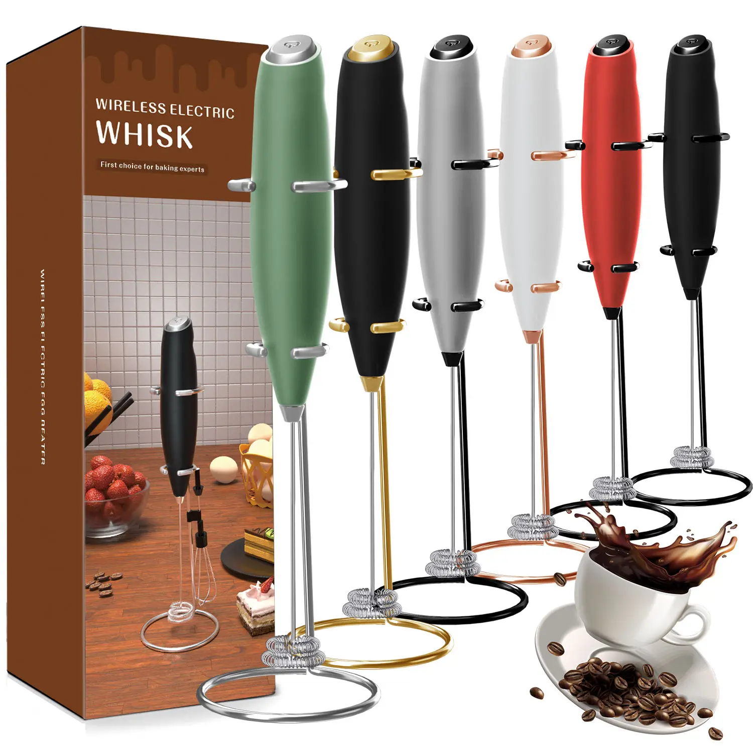 Handheld Milk Frother Battery Operated Electric Foam Maker Egg Beater Hand Mixer Milk Frother For Coffee