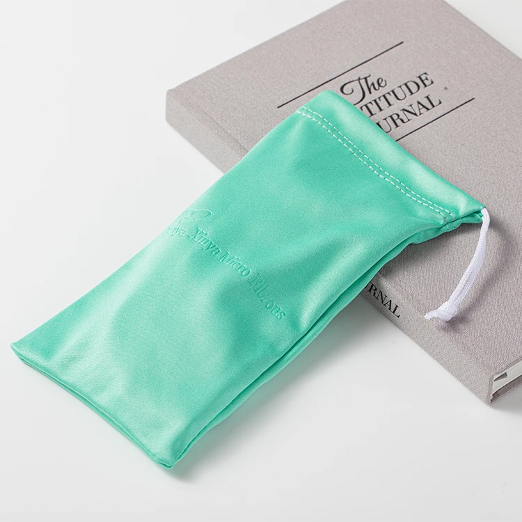 Custom Logo Microfiber Glasses Protector Storage Bag Eyeglasses Pouch Sunglasses Drawstring  suede velvet Pouch Bag
