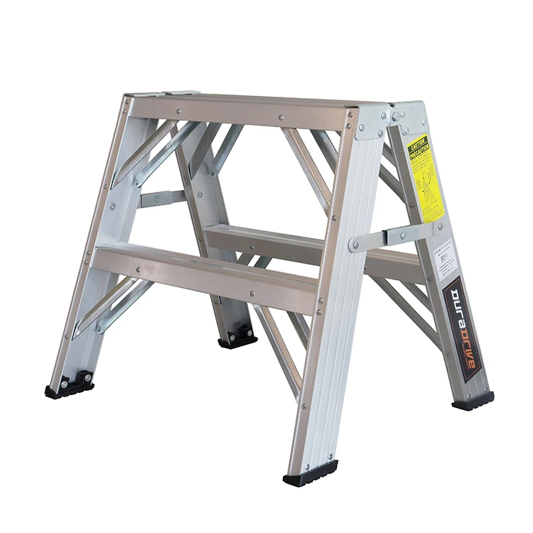 300-Pound Duty Capacity Wide Pedal Type Ia 3-Foot Folding Sawhorse Step Ladder with Aluminum/Aluminium