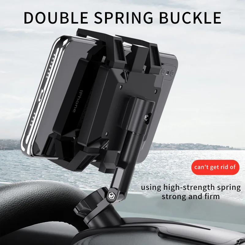 HUD instrument panel snap on car phone holder with rotating adjustable navigation free clip on phone holder