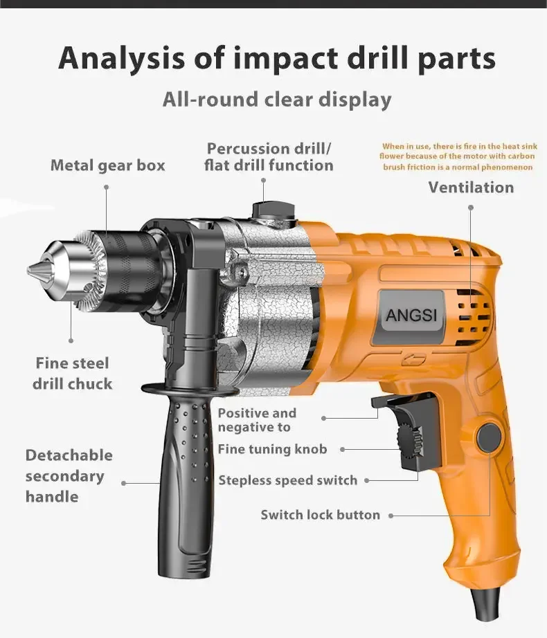 High-Power 118PCs Tool Kit with Impact Drill Angle Grinder 12V Lithium Electric Drill Glue Gun Sander OEM Supported Hard Case