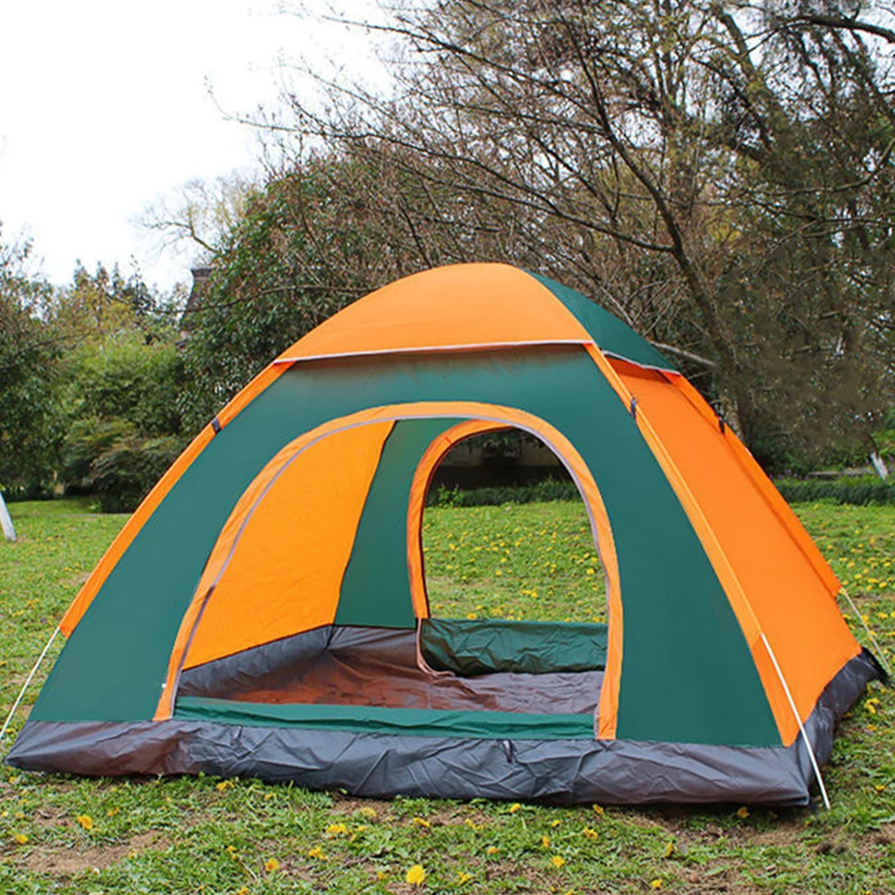 Camping Equipment Light Canvas Automatic Folding Pop Up 2 Person Outdoor Clamping Camping Tent Waterproof For Camping