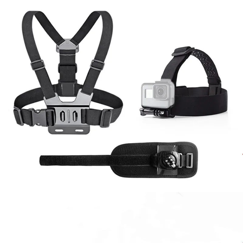 Camera Accessories Chest Elastic Strap Harness with J Hook /Head Strap/Wrist Arm Strap Band for Gopro Hero 8 7 6 5