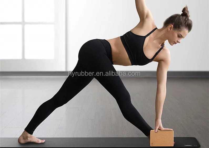 Cork yoga block laser logo customized yoga block with logo bamboo yoga block hard