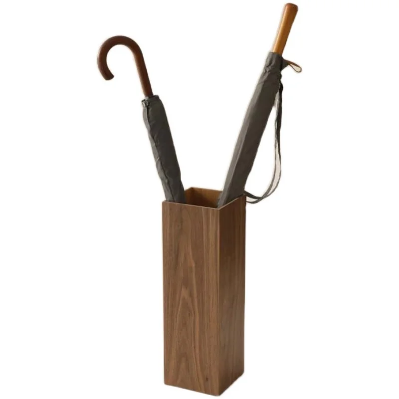 Home Styling Wooden Walnut Rectangle Umbrella Stand Rack Storage box