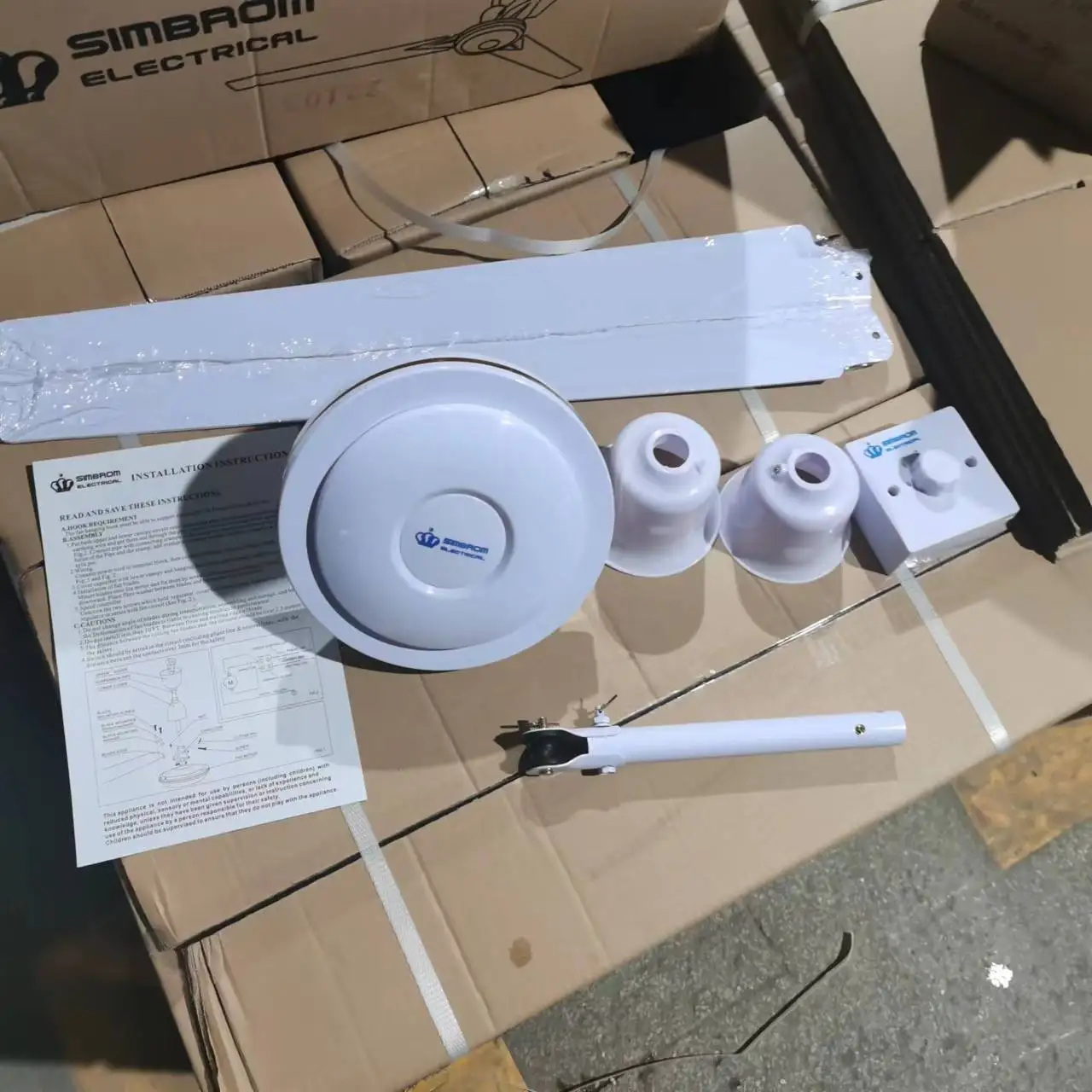 56 inch ceiling fan Modern indoor bedroom living room white air cooling ceiling fan