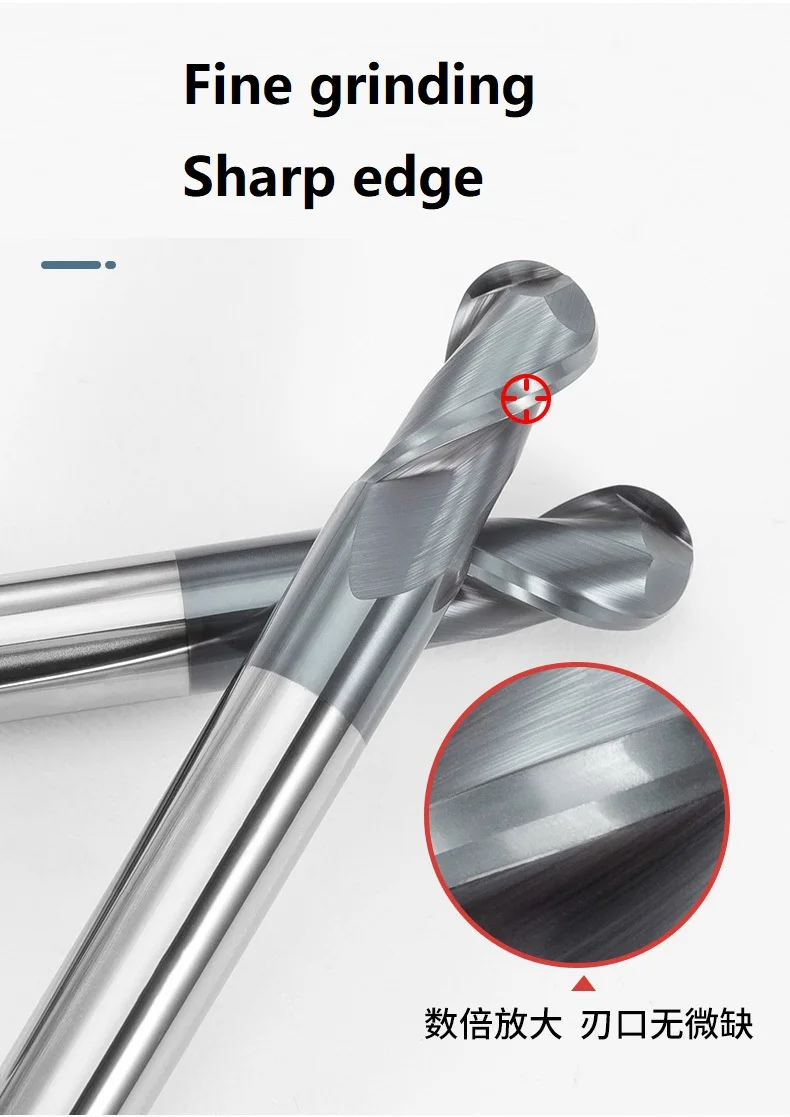 45/55/60/65 Degrees Carbide 2 Flutes Ball Nose Endmill Milling Cutter for Cnc Usage