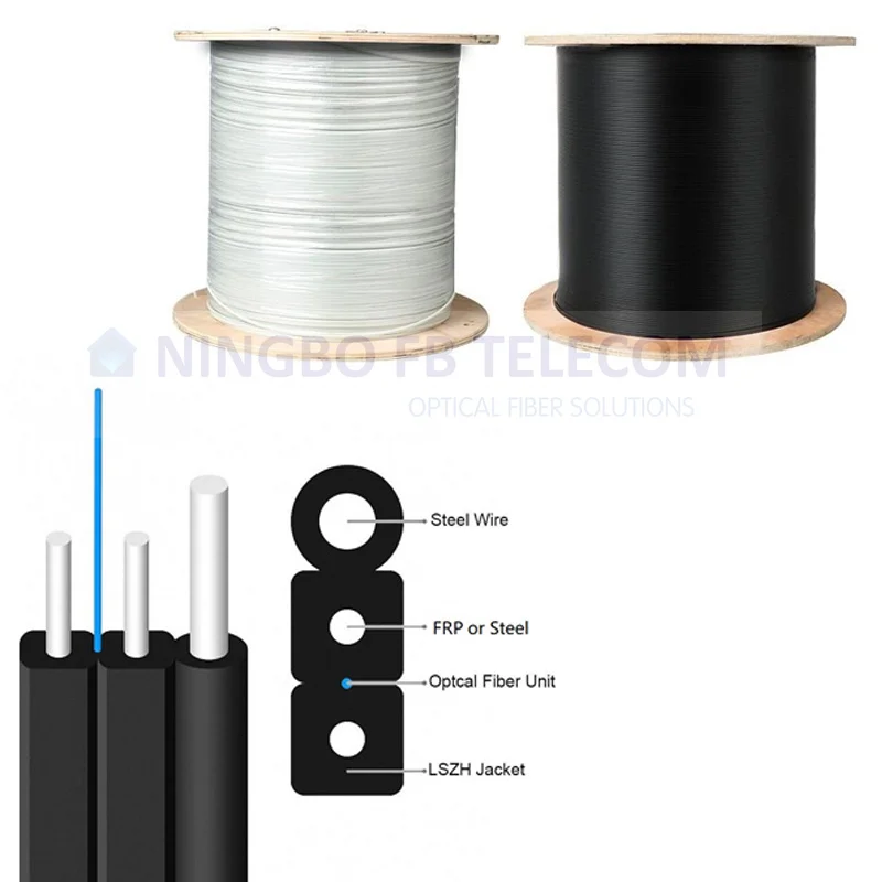 GJYXFCH Single mode OS2 1 core fiber optic FTTH drop cable outdoor flat cable drop fibra optica