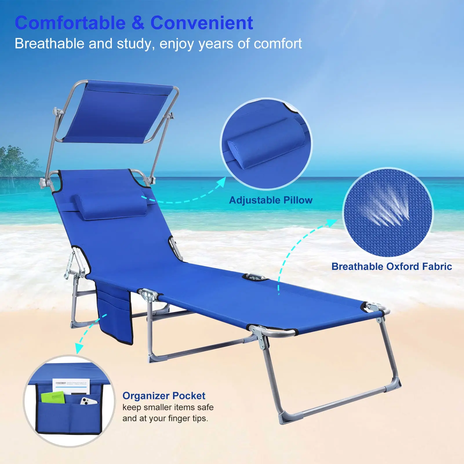 OEM Cheap Custom Aluminium Outdoor Adjustable Portable Fold Folding Fabric Camping Lounge Deck Sea Beach Chair Set