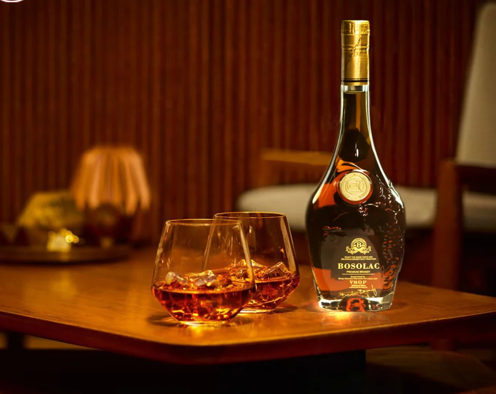 Bosolac Premium VSOP Brandy 700ml of High-Quality Grape-Distilled Luxury Perfect for Private Labeling