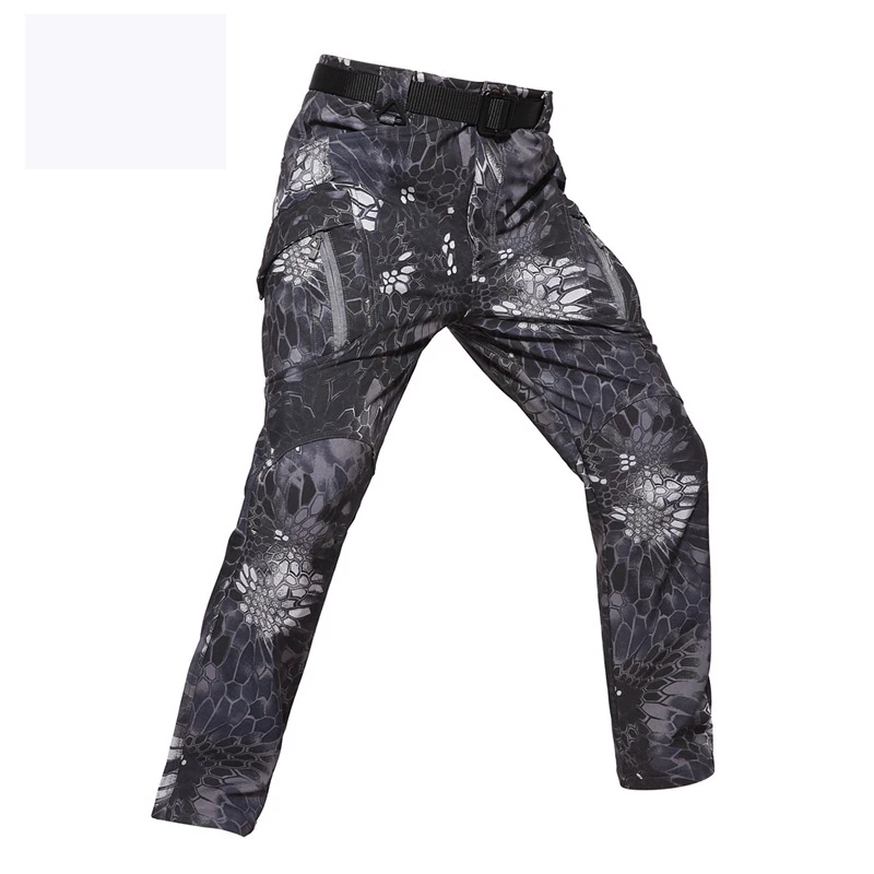 Зимние камуфляжные брюки-карго из флиса