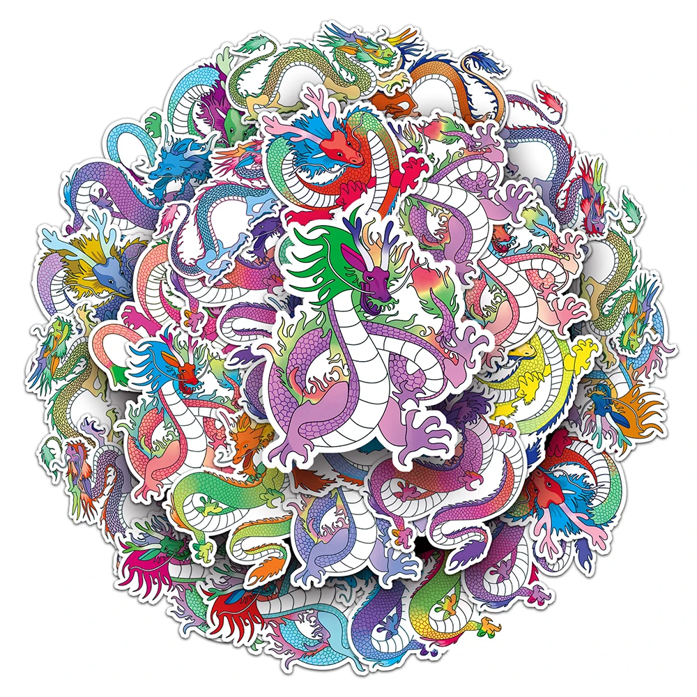 2023NEW Factory Wholesale Chinese Style Zodiac Dragon Waterproof Decorative Sticker Vinyl Removable Laptop Stickers