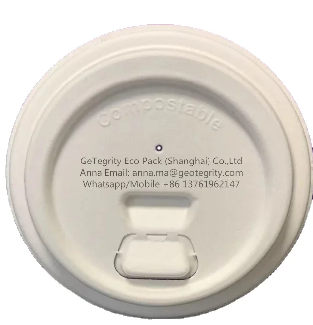 Lid for coffee to go cups Deckel fur Coffee To Go Becher 100% compostable 80mm eco packaging bagasse lid cane sugarcane lid