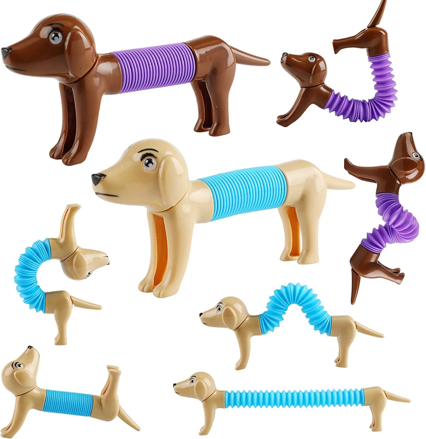 Stress Relief Sensory Dog Plastic Tubes Stretch Fidget Pipe Decompression Spring Tube Other Classic Toys for Girls Boys