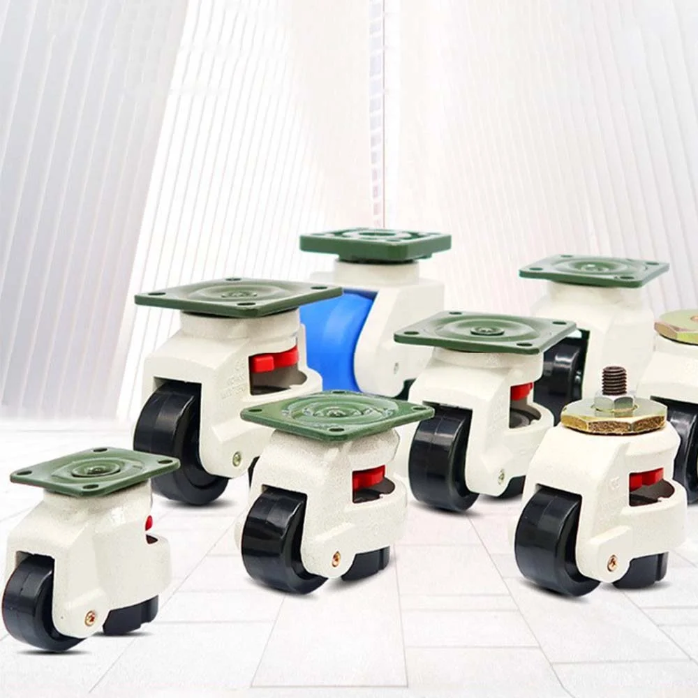 Heavy Duty Foot Casters Adjustable Leveling Casters for Transportation, Up to 750kgs Swivel Plate Casters Wheels