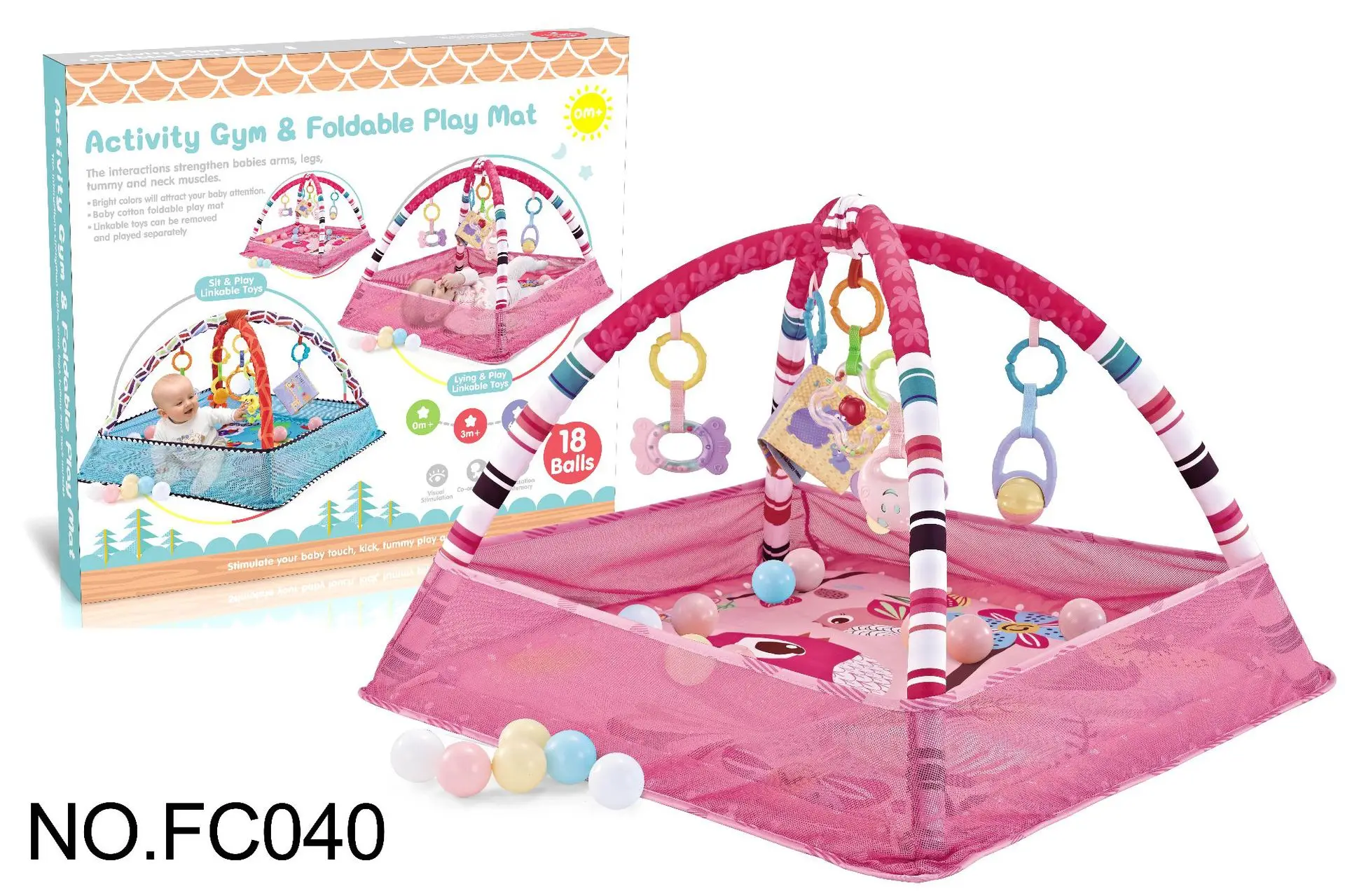 High Quality Baby Care Ocean Ball Enclosure Fitness Stand 0-36 Months Baby Crawling Play Mat