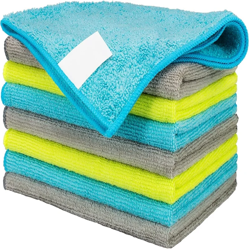 Microfiber Cleaning Rag Custom Logo Label Home Cleaning Multi-Functional Cleaning Cloth Towels Highly Absorbent