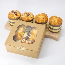 White Kraft Coated Printed Packaging Baking Food Gift Paper Box With PET Window