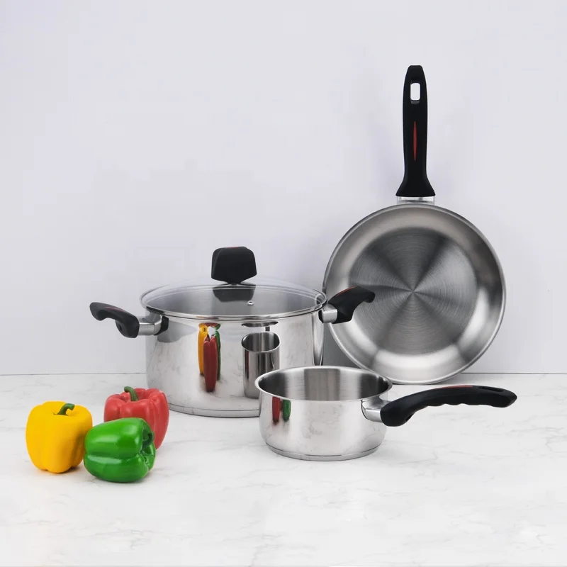 AAA 38 years manufacture high quality induction cooker kitchen cooking cookware set stainless steel pots and pans