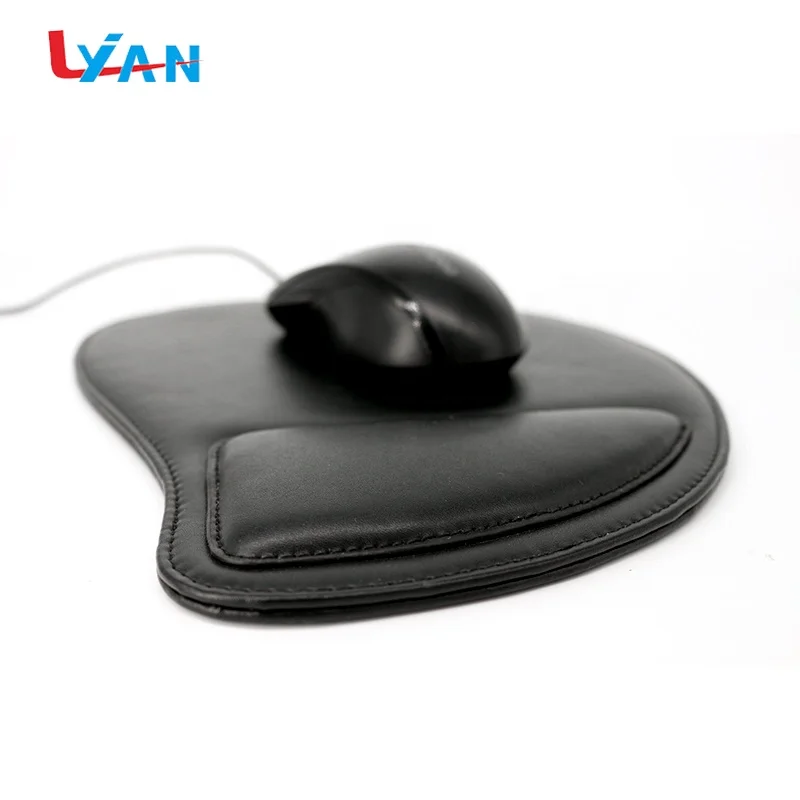 Newest cheap custom design your own logo desk computer leather mouse pad