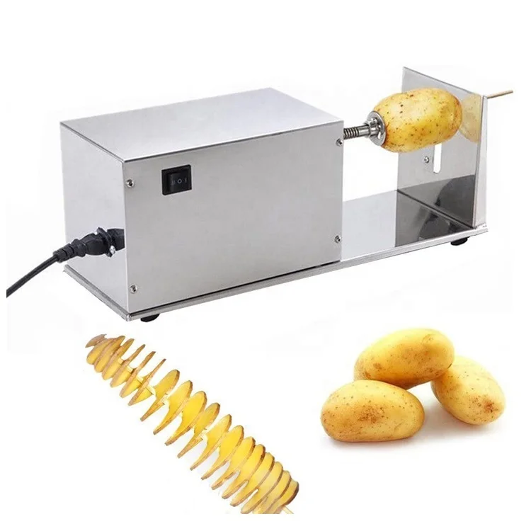Potato vegetable cutting machine, fully automatic commercial spiral cutting machine, slicing, fully automatic potato frying