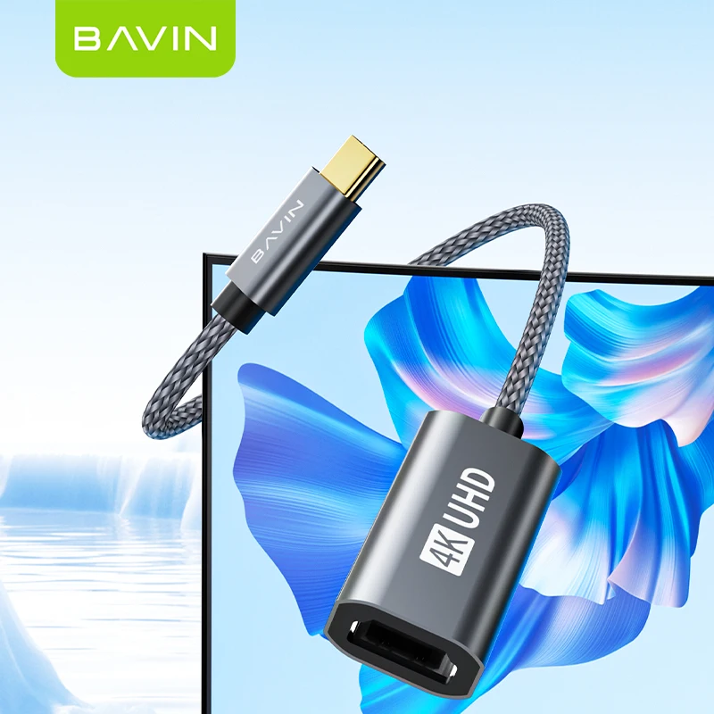 Bavin HDM-10 4k 60hz 2k 144hz manufacturers wholesale bulk high quality braided extension hdm female type-c UHD 4k hdm cable