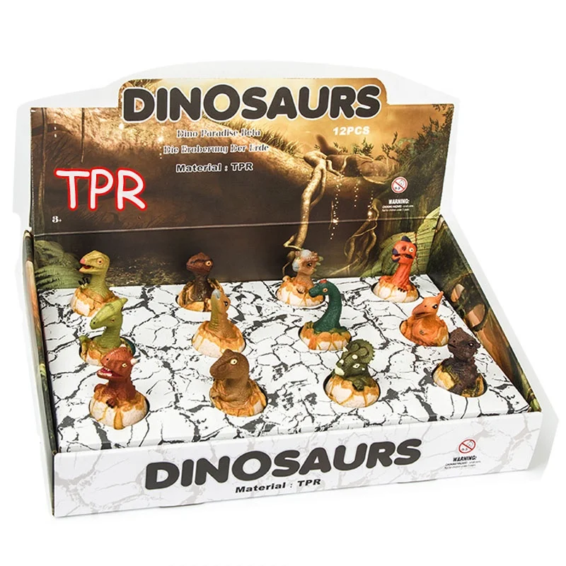 12PCS Display box 10cm high TPR  dinosaur figure dinosaur toy for sale
