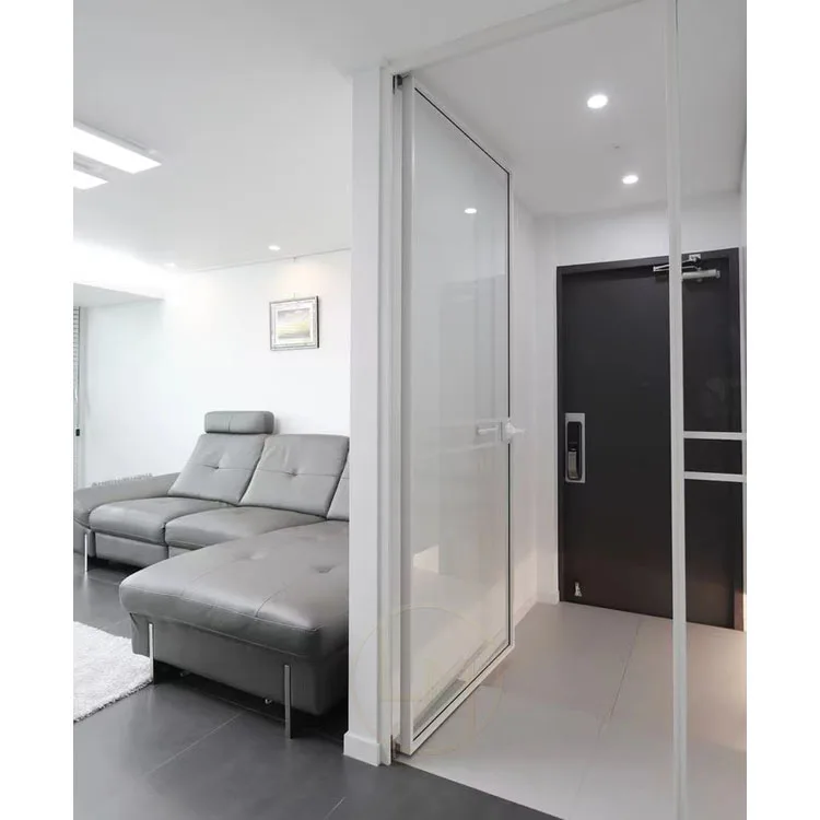 Simple Bathroom Partition Door Kitchen Room Entrance Door Aluminum Tempered Glass Office Door Design