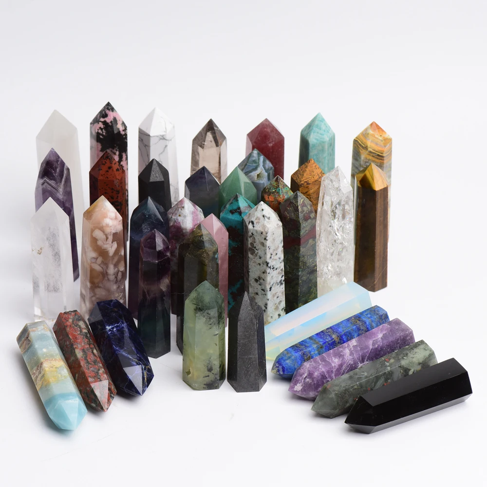 Натуральный высококачественный исцеляющий Кристалл башня палочка флюорит розовый кварц аметист кристалл точки
