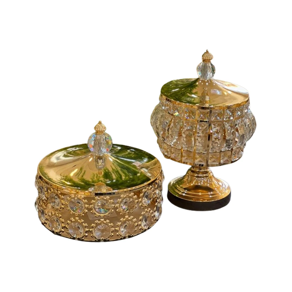 Arabic Decoration Snack Serving Plates Luxury Metal Iron Gold Sugar Dry Fruit Snack Candy Serving Tray